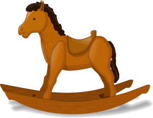 Cavalluccio di legno a dondolo - Gioco Bambini